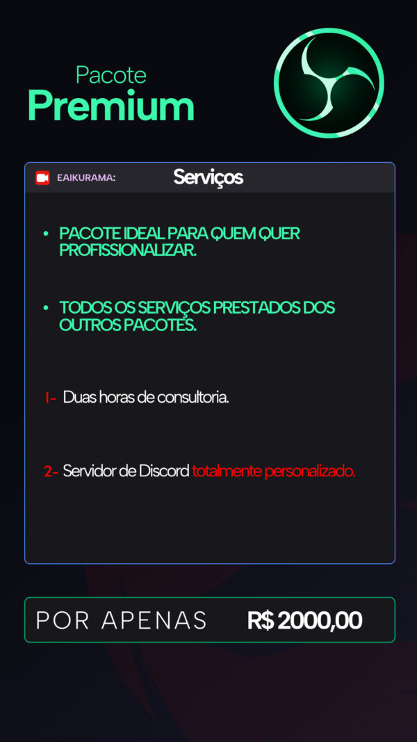 Pacote premium OBS